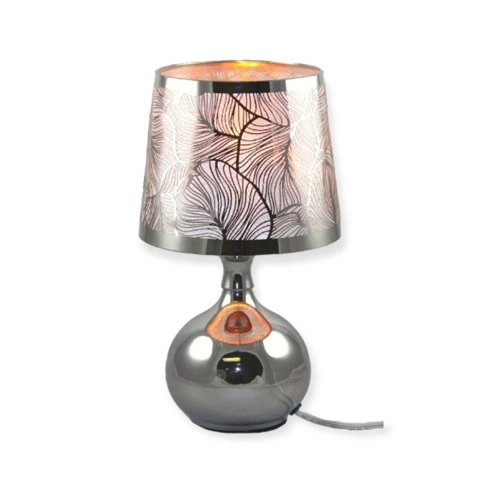 Silver Leaves Pattern Electric Touch Lamp Fragrance Oil Wax Warmer